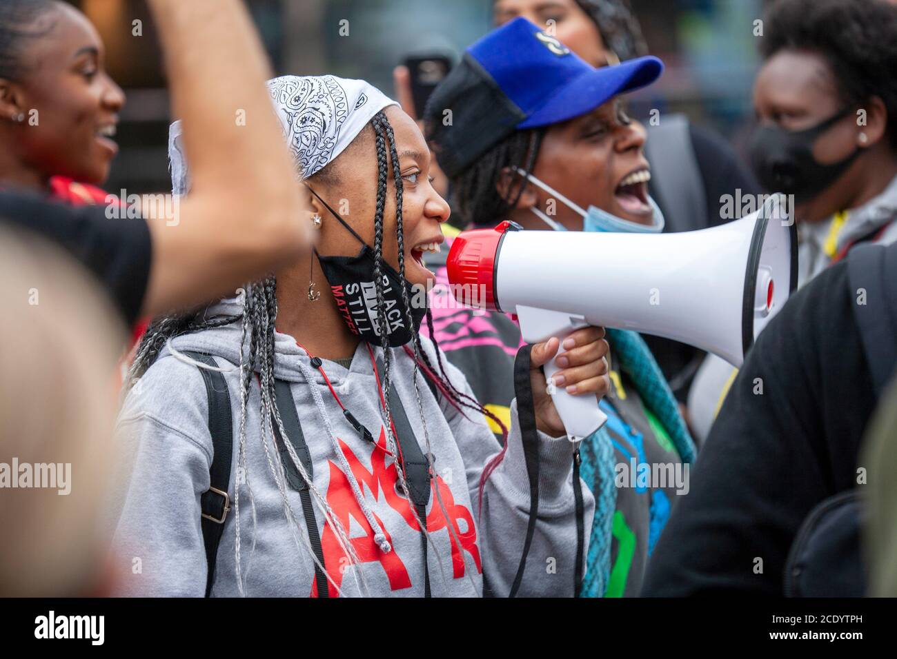 Londra, Regno Unito. 30 agosto 2020. Milioni di persone marciano da Notting Hill ad Hyde Park. Protesta continua contro la brutalità della polizia negli Stati Uniti e nel Regno Unito Credit: Neil Atkinson/Alamy Live News. Foto Stock
