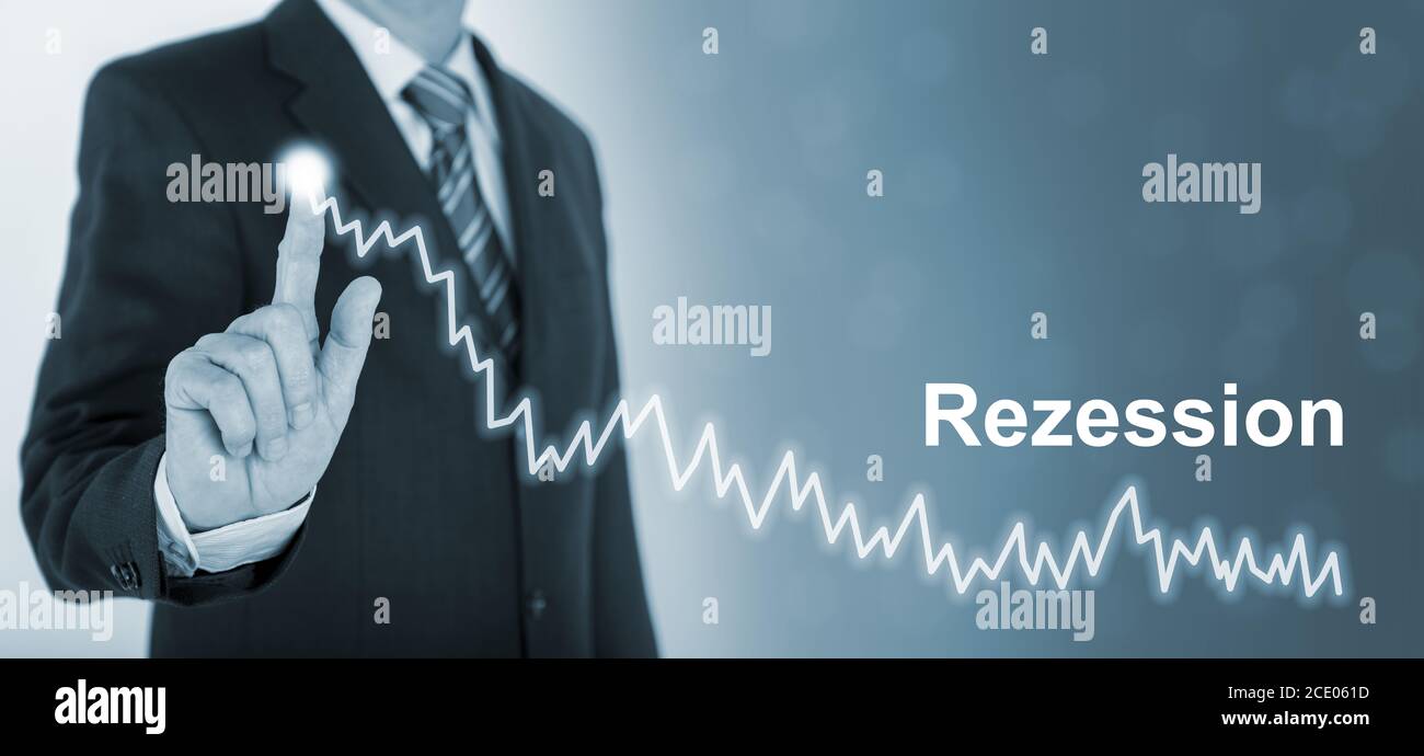 uomo d'affari mostra il grafico del mercato azionario Foto Stock