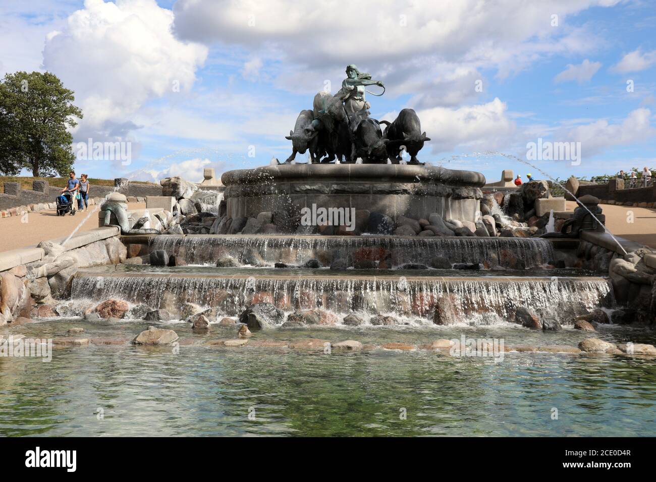 Fontana Gefion a Copenhagen Foto Stock