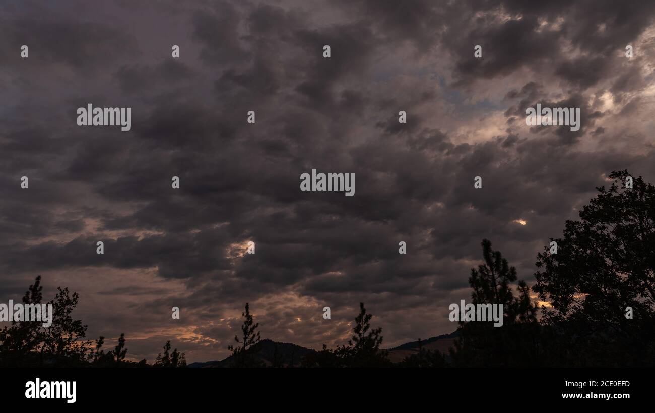 Paesaggio luminoso del mattino. Oregon, Ashland, Cascade Siskiyou National Monument, estate Foto Stock