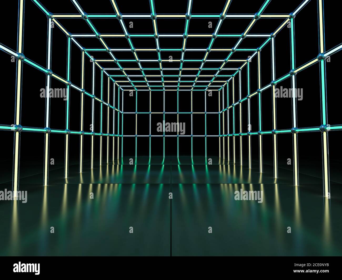 Neon sfondo astratto di linee. Rendering 3D Foto Stock Neon sfondo astratto di linee. Rendering 3D Foto Stock