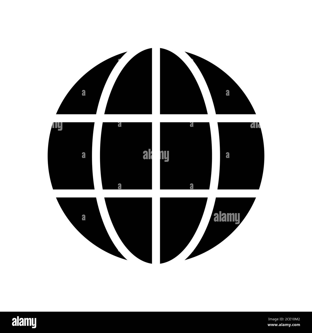SIMBOLO DEL sito WEB WWW World Wide, icona della mappa Internet, indirizzo del sito web globo, segno di contorno piatto . Illustrazione Vettoriale
