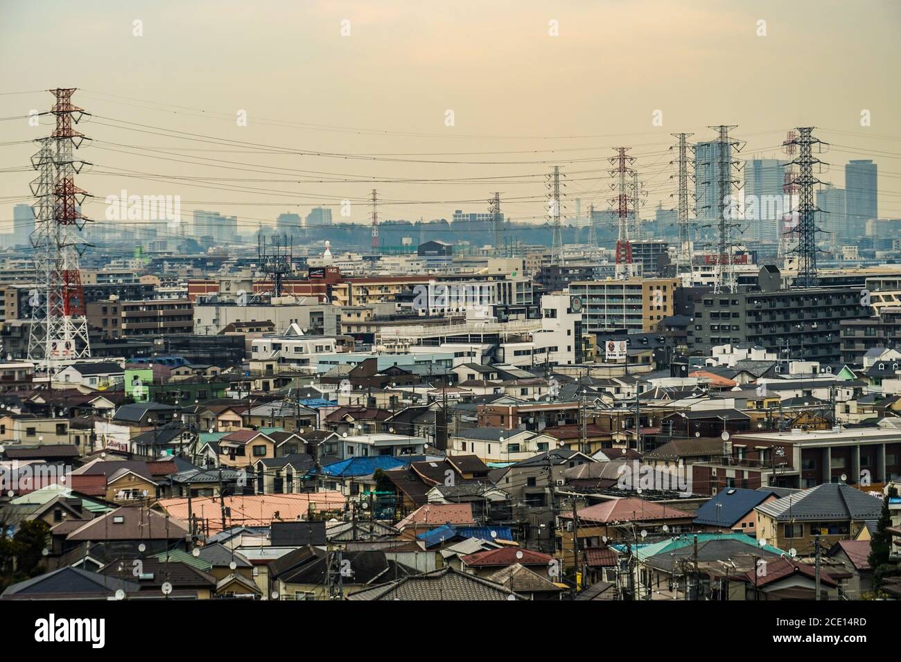 Strade della città di Kawasaki, che è visibile da Meiyuan Okurayama Foto Stock