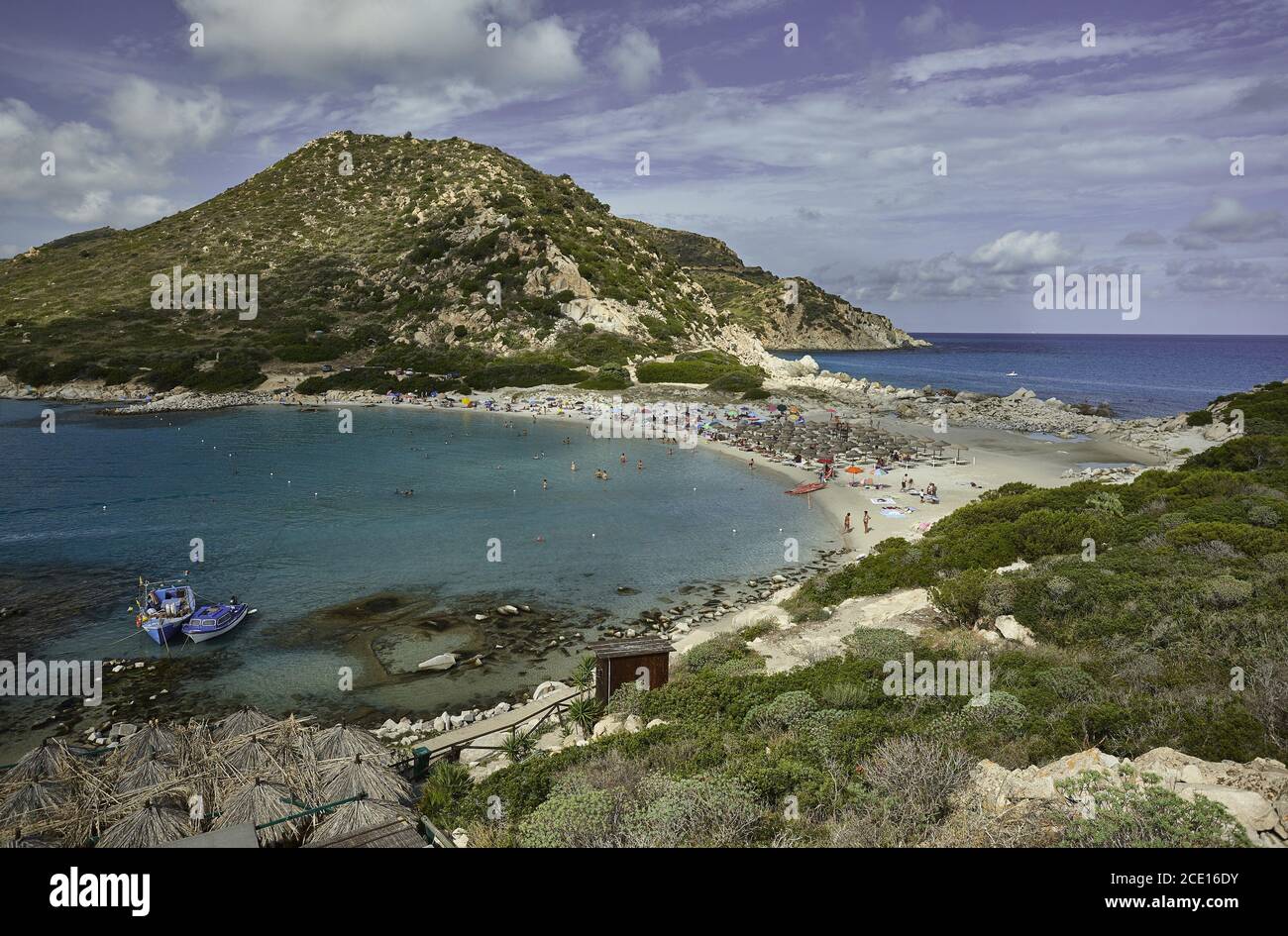 Una spiaggia tra due mari Foto Stock