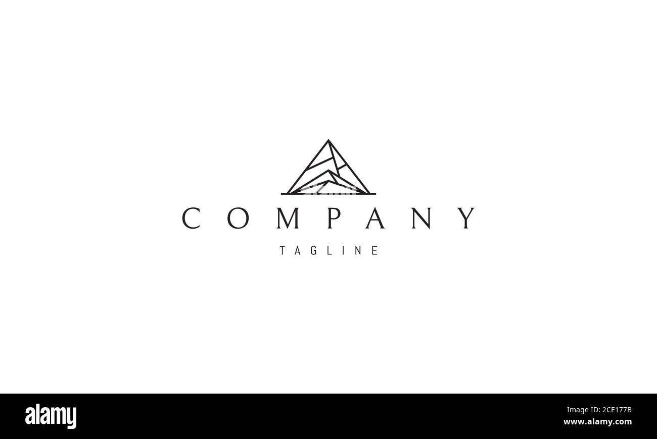 Logo vettoriale su cui è stata creata un'immagine astratta di una piramide composta da frammenti. Illustrazione Vettoriale