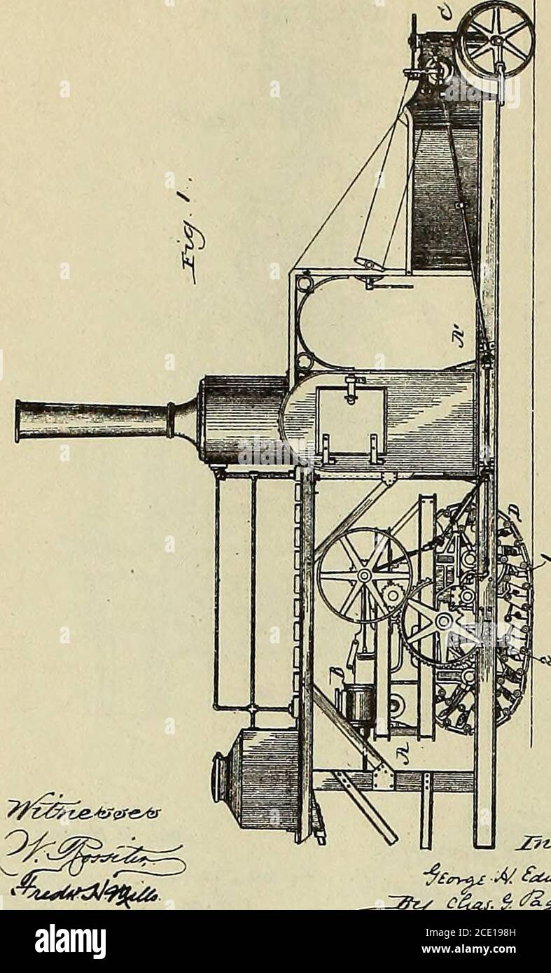 . Digest dei brevetti automobilistici degli Stati Uniti dal 1789 al 1 luglio 1899, compresi tutti i brevetti ufficialmente classificati come motori di trazione per lo stesso periodo. Cronologicamente organizzato ... insieme a liste di brevetti nelle classi di motori portatili, ruote motrici, locomotivi elettrici, e sistemi di batterie per ferrovie elettriche ... . Attys ItivEtitcirBy HLE. ^...e/i-^/fc Vc%i^^£ce/&lt; MOTORI A TRAZIONE 374. N. 425,600. 6 fogli - barbabietola 1. &. H. EDWAEES. TEAOTOB. Brevettato aprile 15, 1890. (Nessun modello.) N. 426,600. a. H. EDWARDS. TEAOIOR. 0 abeetB - foglio 2. Brevettato aprile 15, 1890, ,^ h Foto Stock