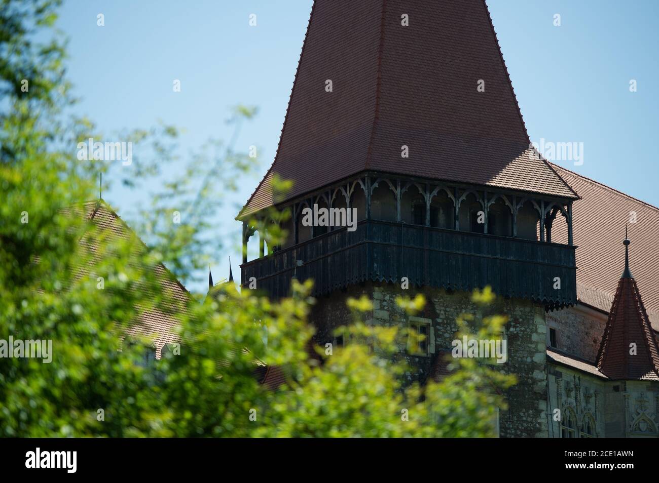 Il Castello di Corvin (anche Hunyadi o Hunedoara) in Transilvania Hunedoara è un castello gotico rinascimentale del 15 ° secolo. Foto Stock