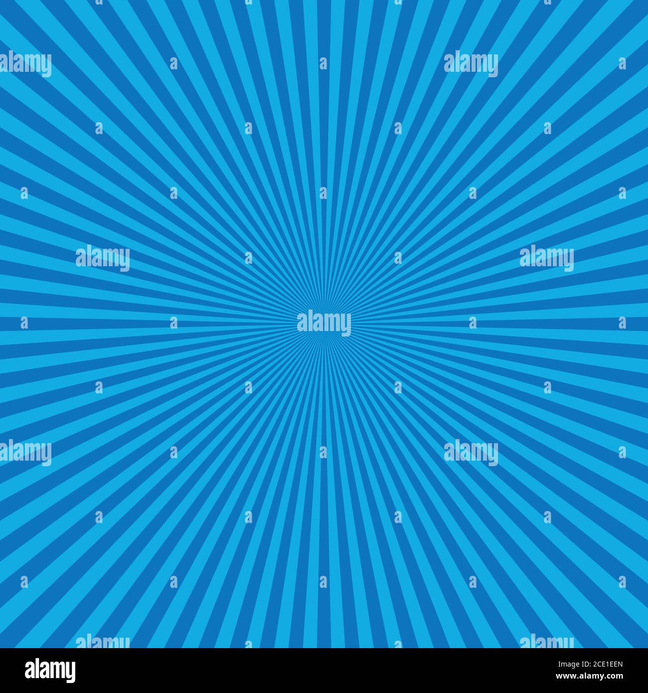 Astratto blu Sunburst backgound. Raggi vettoriali in disposizione radiale. Illustrazione Vettoriale