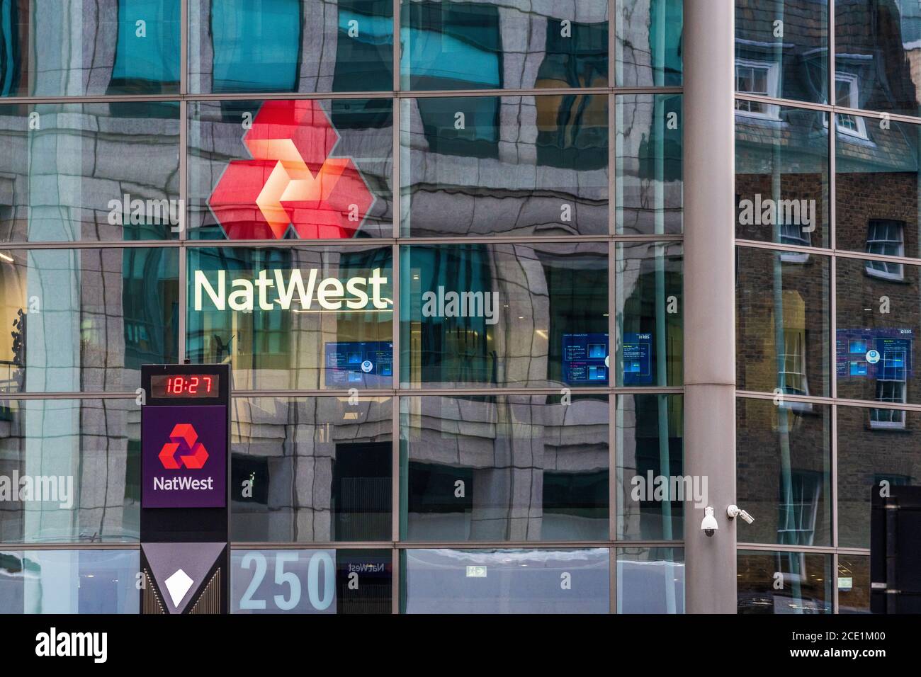 NatWest HQ Londra - Natwest Headquarters Londra a 250 Bishopsgate vicino Spitalfields nella città di Londra. L'edificio era in precedenza di marca RBS. Foto Stock