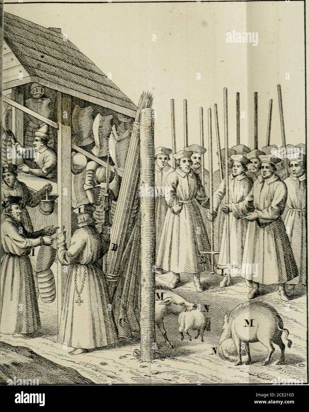 . Das Kloster, weltlich und geistlich; meist aus der ältern deutschen Volks-, Wunder-, Curiositäten-, und vorzugsweise komischen Literatur . 147 J)ein öortg QKialt aucf; rcleber gcBcn,2)arinn bu &afi baö etru] Üi?e6en. ICein ^inber, fo i?on ©ort gelehrt,33lel ®Iücf f)a6en, tceil jie 6efe§rt, £ein 3^em|:el, bereilt IT^2). 37. Äurjer S8cri<i^t bcr uralten SSciffac^unq tjon tem je^igen 3ufi<3nb tcr ganzen tt)ert(;cn (i^riften^eit; bercrnb jum 2:ro|^ unb Tarnung^allen frommen d^rificn löblicher teutz unc Foto Stock
