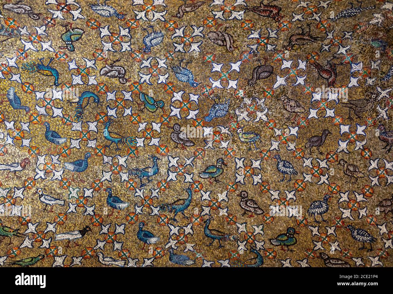 Ravenna, Italia - 11 Settembre 2019: i mosaici della Cappella di Sant Andrea o Cappella Arcivescovile di Ravenna, Italia. La sola esistente sede arcivescovile ch Foto Stock