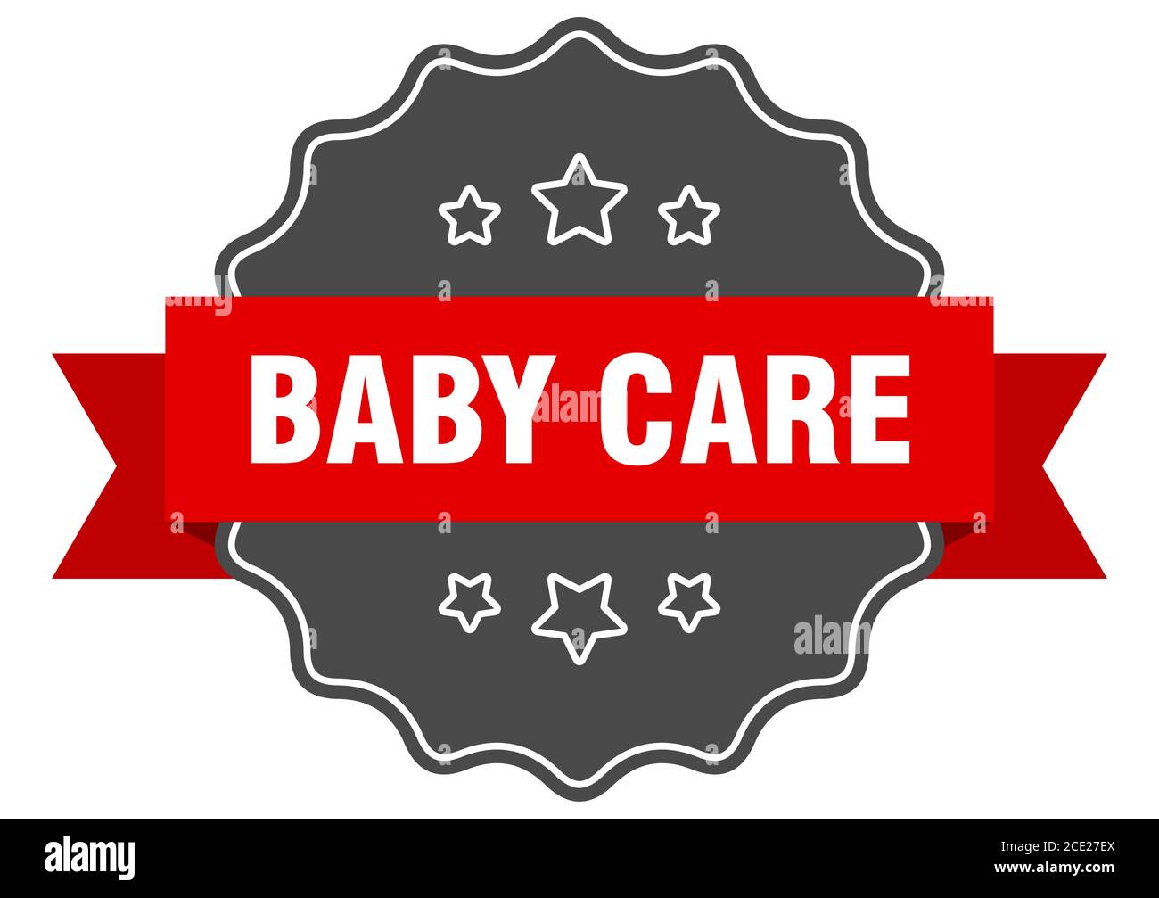 etichetta per la cura del bambino. sigillo isolato per la cura del bambino. Adesivo retro Illustrazione Vettoriale