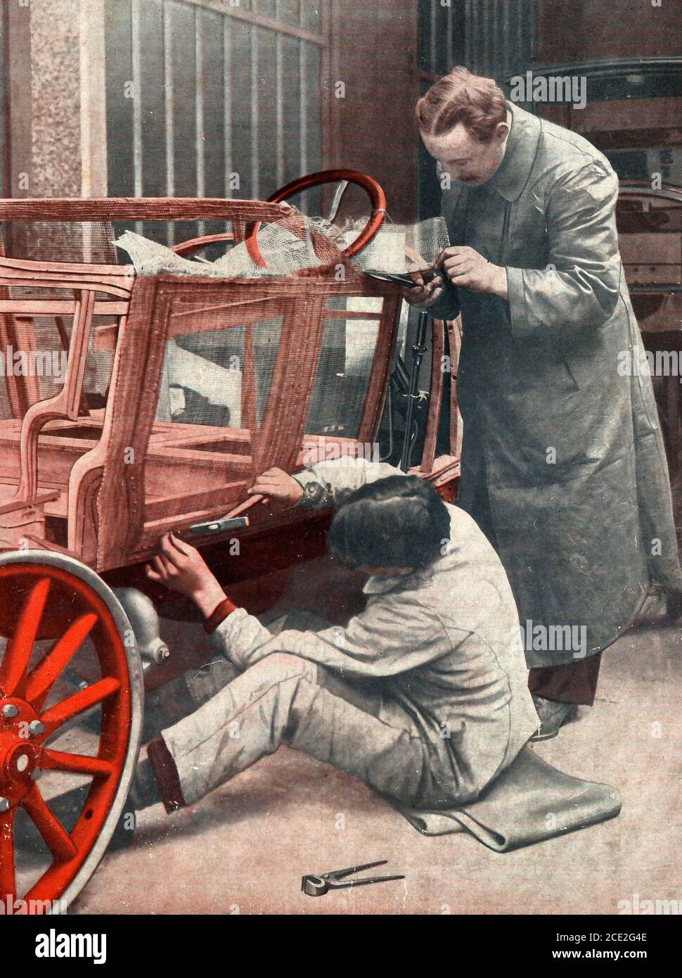 Costruzione di un'automobile, circa 1914 Foto Stock