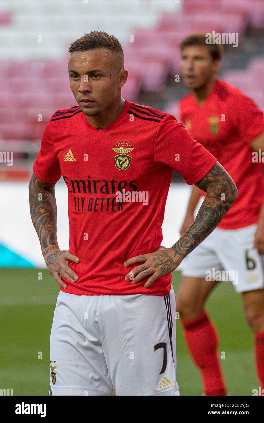 Lisbona, Portogallo. 30 agosto 2020. Lisbona, Portogallo. Benfica's Forward from Brazil Everton (7) in azione durante il gioco amichevole tra SL Benfica vs AFC Bournemouth Credit: Alexandre de Sousa/Alamy Live News Foto Stock