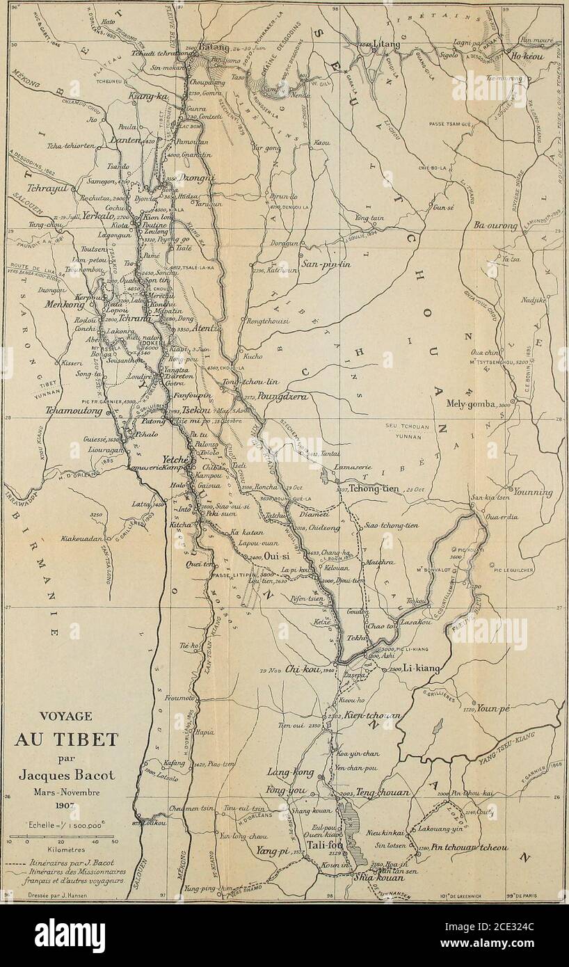 . Dans les marches Tibetaines autour du Dokerla novembre 1906-gennaio 1908 . PARIS TIPOGRAPHIE PLON-NOURRIT ET CieRue Garancière, 8 Foto Stock