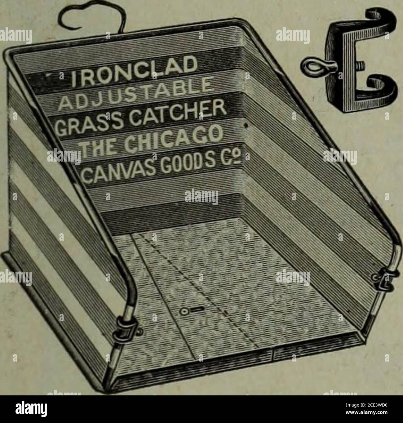 . Merchandising hardware (gennaio-marzo 1908) . Il cuscinetto a sfere del New England ha una ruota motrice da 8 pollici, piste a sfera con diametro di 1J pollici, sfere in acciaio per utensili da pollici. Montedcon regolazione del cono in brevetto,che non può lavorare sciolto.i coni sono temprati e rettificati. Ha tre coltelli in acciaio temperatautensile. Tre misure, 14, 16 e 18 pollici. La falciatrice con cuscinetti a sfere più economica e di valore aggiunto venduta in Canada. Tosaerba New England pagherai bene per ottenere i nostri prezzi su queste linee. Erba Catchers Bieder N. 13 - regolabile su tutte le falciatrici a ruote alte da 24 pollici e più piccole.tela a righe luminosa montata su telaio gal-vanized. Ironcla Foto Stock