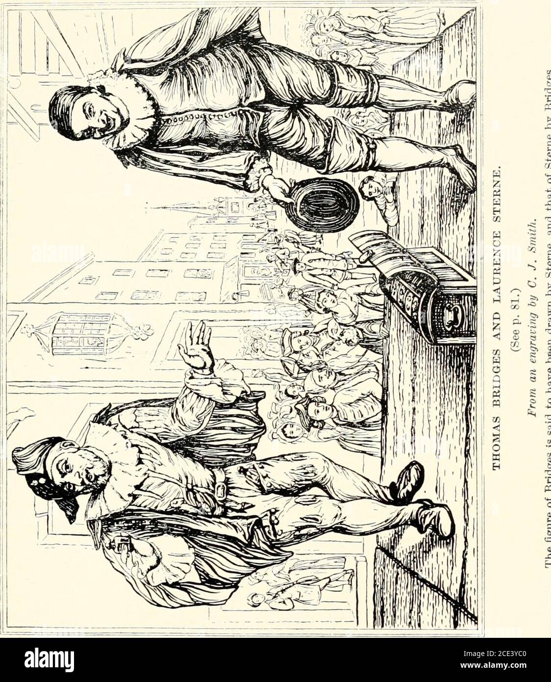 . La vita e le lettere di Laurence Sterne . la brontura della sua stravaganza che è stata tramandata è che i suoi cavalli erano alwayschod con argento, e che quando una scarpa cadde, o era sciolta, la avrebbe sostituita con una nuova. Era un compagno gioioso, e popolare: Che teste sobria hai fatto il suo? Quanti hai tenuto da annuire?quanti saggi, per tuo bene, sono volati a te e hanno lasciato fuori dal plodding? Così fu apostrofizzato da Hall-Stevenson, che in seguito indusse un epitaffio per lui, che, mentre fa molto credito al sritershunt, fa meno alla sua testa: Una tale prodigala Foto Stock