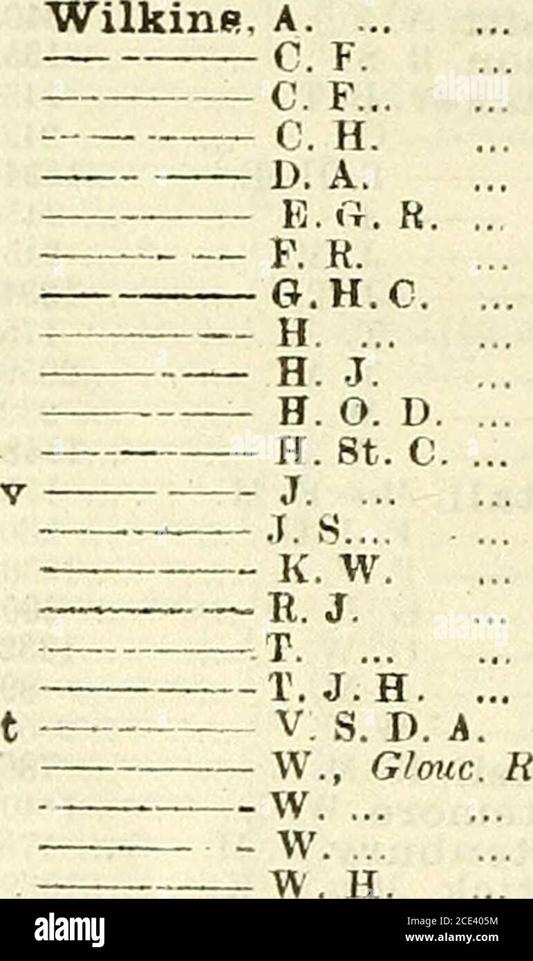 . Elenco dell'esercito . G. li. s... Wildigr, G. Wilding-, ] 1549 .3.204?/...-IOX^alate A,0,,V.«. Wlhn 428 139 -s.a-i ?J2t181ft 93/1964a 965 825«876 ... MU ..- ?s.r^-i .. 558.. 992rt ...yoisa ... 985a ls-2/. 1822/.. 24.30... 1636...2059c...1729c:...i8i(2c...20.59c... 24615...18.%A..,l.35/(582. 1913... 955.. 1344&.. 2059c...15560... 2.369...2059c... 2029. 1380c...2059c... 22G2. 480498a. 2427... 2456... 2.^87...1726a...1396e...2059a...2059c.. 1725a.. 20.i9n!,.. 2307... 1866... 198i...1.5480... 396... 946... 1-3.-3...13926... 20.?4...lf»99a... 2.i22... 1867... 1702 Wildnxan-lushing-ton, Wildridg-e. R. Foto Stock