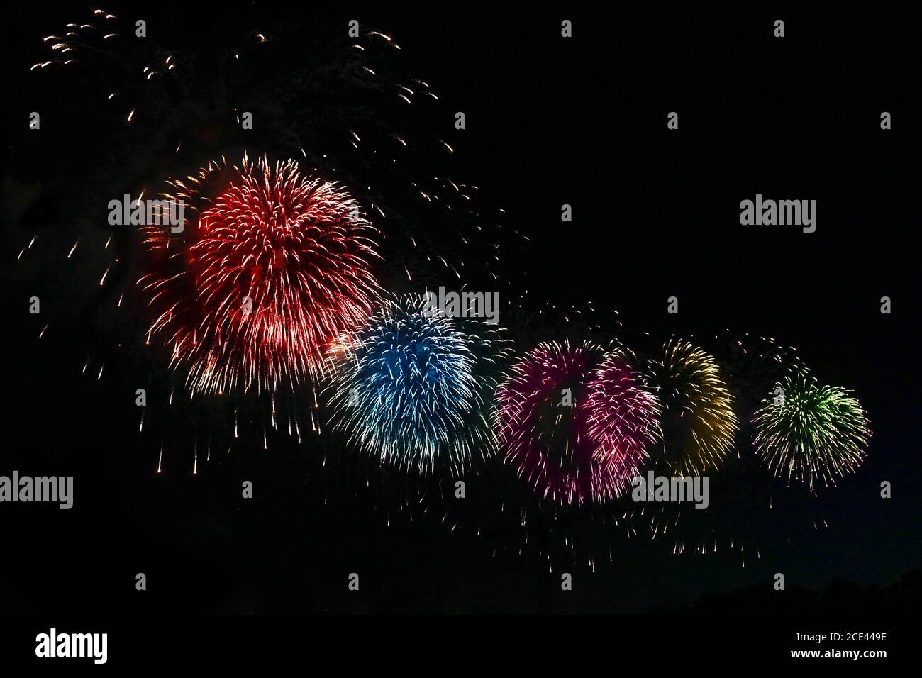 Un'immagine di una bella celebrazione di fuochi d'artificio Foto Stock