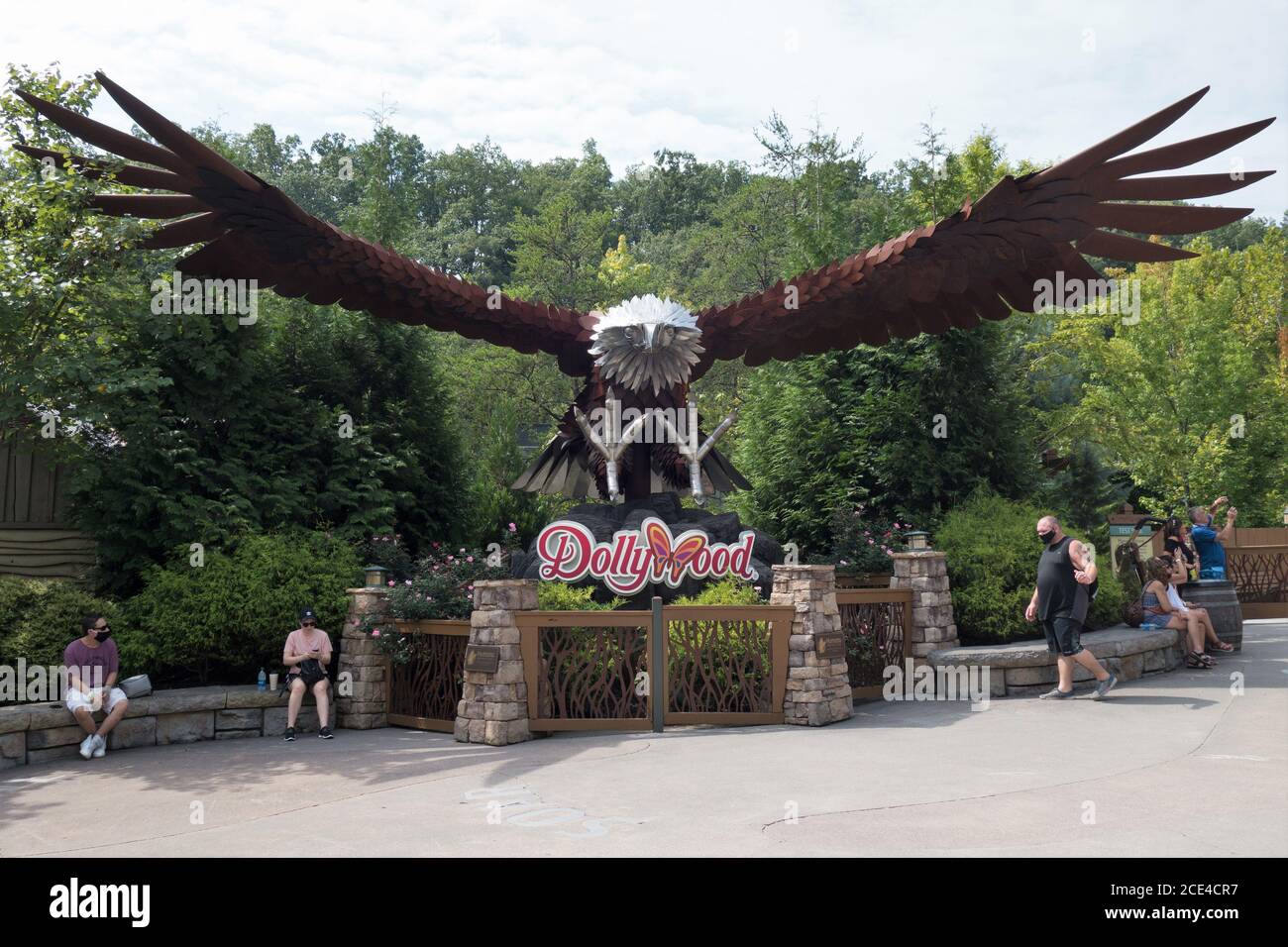 Parco divertimenti Dollywood in Tennessee, aperto a capacità molto limitata durante il Covid 19. Foto Stock