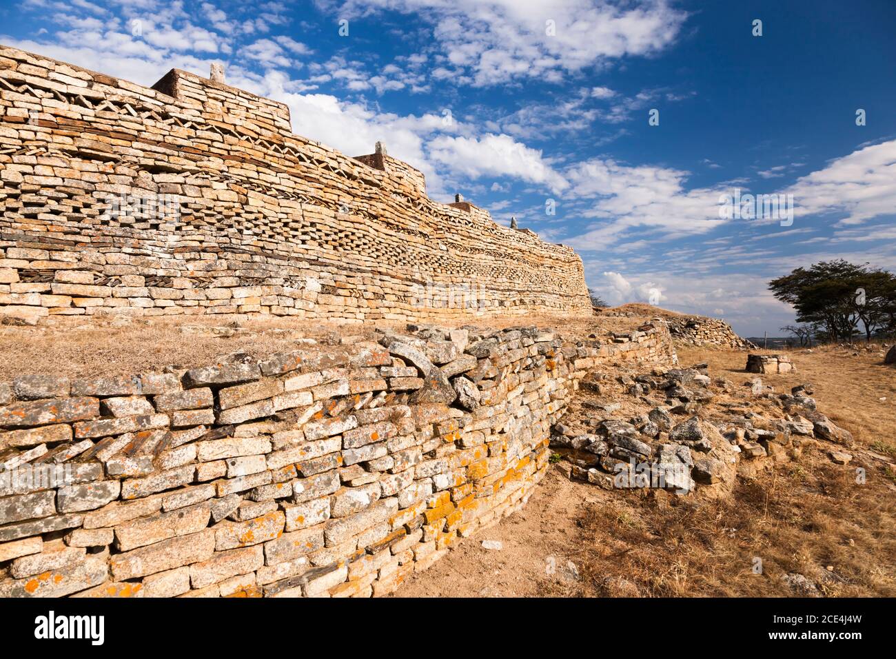 Naletale, o rovine di Nalatale, 17 ° secolo, residenza del re Torwa, la tradizione architettonica del lavoro in pietra, Matabeleland, Zimbabwe, Africa Foto Stock