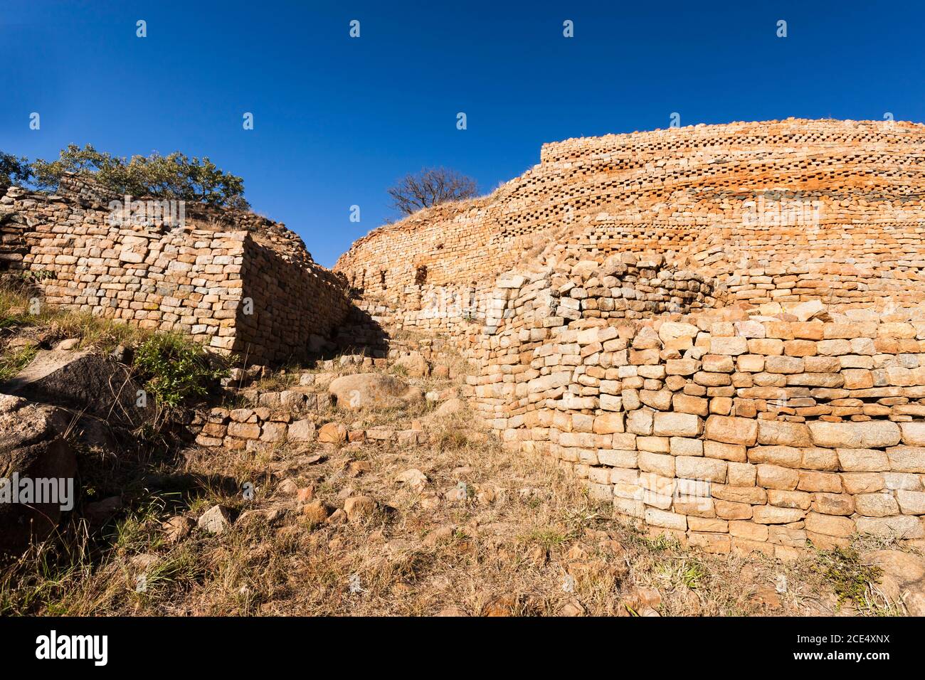 Rovine Khami, antica capitale della dinastia Torwa, sobborgo di Bulawayo, Zimbabwe, Africa Foto Stock