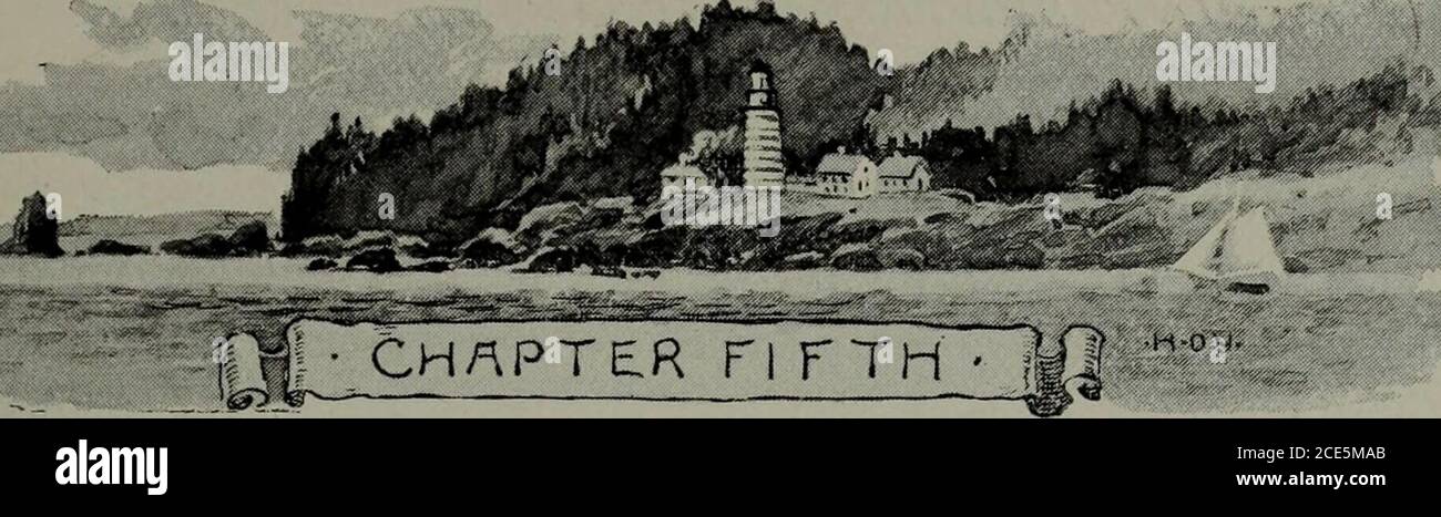 . Le località costiere del Maine orientale, New Brunswick, Nova Scotia, Prince Edward Island e Cape Breton . bor. Il ruggito del combattimento è stato chiaramente sentito attraverso la stillness del Sabbath della città della foresta e Longfellow lo fa riferimento così nel suo poema, la mia gioventù perduta : Ricordo la lotta al mare lontano, come ha tuonato la marea! E i capitani morti, mentre si layIn loro tombe, guardando la tranquilla baia, dove sono morti insieme. Attraverso le scene, il teatro di tali eventi, il vaporiere fa la sua strada, durante il lungo crepuscolo d'estate, e ora come la costa fascio di luce attraverso il globo di raccolta Foto Stock
