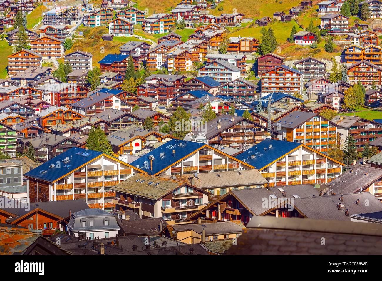 Zermatt, Svizzera vista aerea Foto Stock