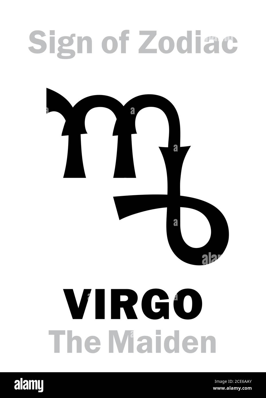 Astrologia: Segno della VERGINE Zodiaca (la Maida / la Vergine) Foto Stock