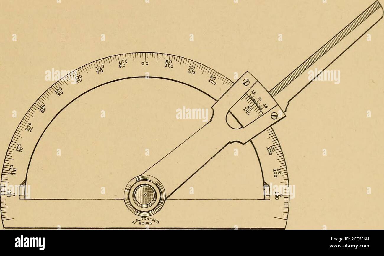 . Un catalogo e un listino prezzi degli strumenti a disegno . £ gradi, Centro braccio e clacson, 7 pollici diametro 14 00 171 German Silver Protactor, intero cerchio % gradi, braccio e Centro clacson, 8 pollici diametro , 16 00 PHILADELPHIA. 33 trattori Alteneders German Silver. Ogni strumento è stampato T. Alteneder, Phila.. Semicircolo, con braccio e nonio. 174 German Silver Protactor, y Circle ]/2 gradi, con braccio e Vernier, lettura a 3 minuti, 5 pollici diametro €9 00 175 German Silver Protactor, ]/2 Circle y&gt; gradi, con braccio e Vernier, lettura a 3 minuti, 6 pollici diametro n 00 176 Ger Foto Stock