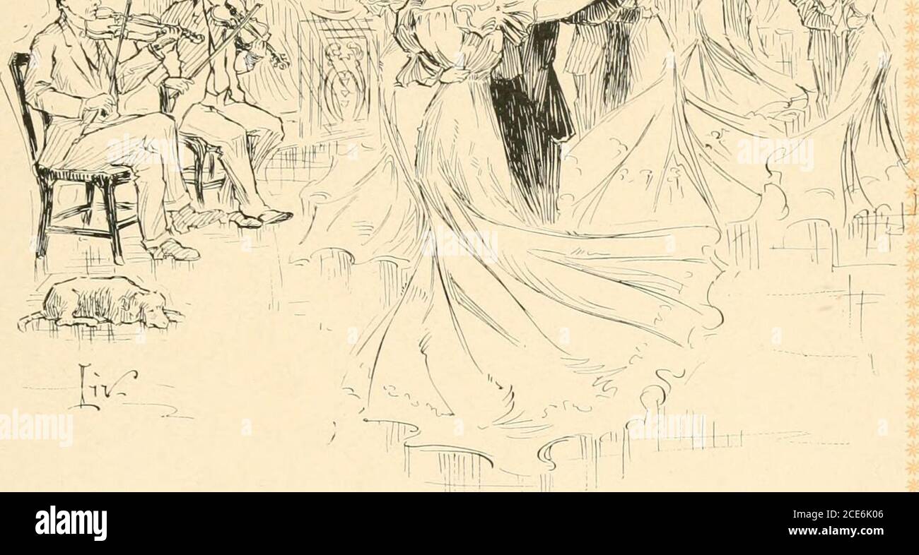 . I giorni di molto tempo fa, e l'immortalità (antitesi di 'il Rubaiyat'). Poi le notti invernali al chiaro di luna agleCon polvere di diamante di neve frizzante! La bob-slitta con la sua squadra di quattro cavalli;giovani gente mid robes di bufalo, come sciocchi il bacio! Quanto dolce la beatitudine!dei giorni di lungo fa. /-flf mi fp! S ^@ MM!. La danza è in corso!- Virginia Reel - Gray Eagle urla dal violino. Eccitanti emozioni dalla testa al tallone, Quadrille e Waltz il tempo si riempiono; Til break del giorno che balliamo via!nelle Davs di lungo fa. Foto Stock