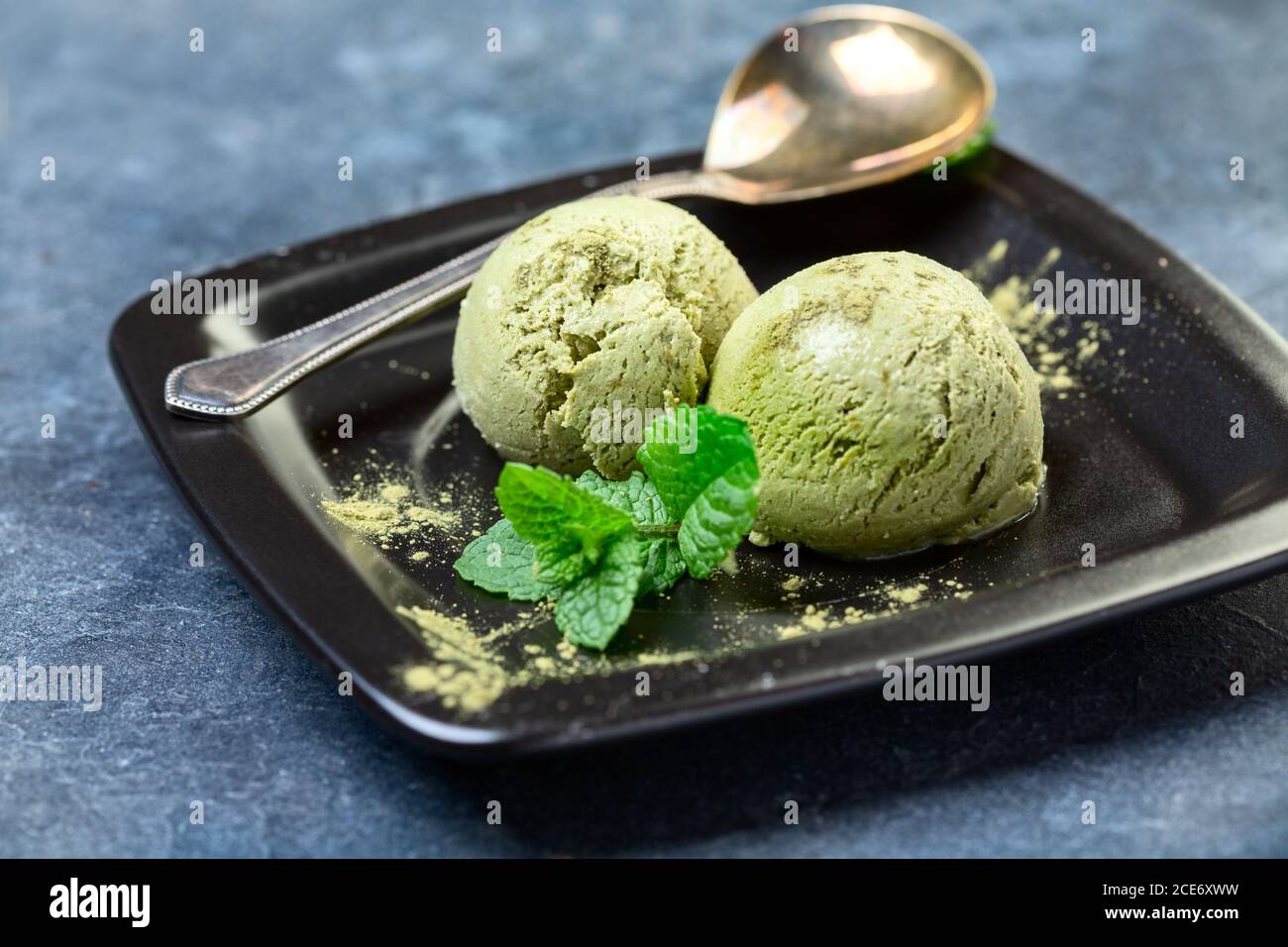 Gelato al tè verde matcha. Foto Stock