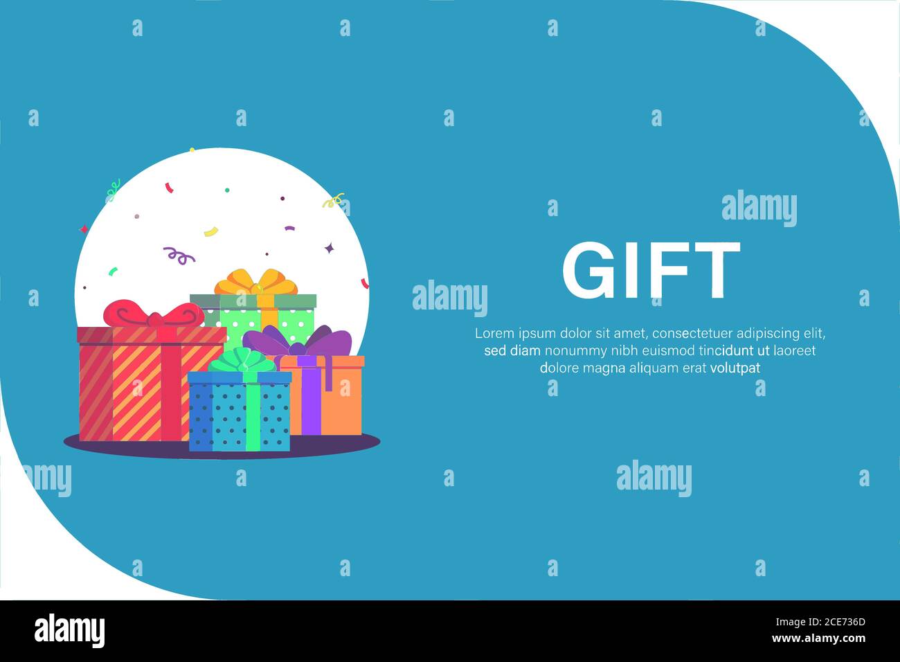 banner web modello vettore regalo. vettore premium Illustrazione Vettoriale