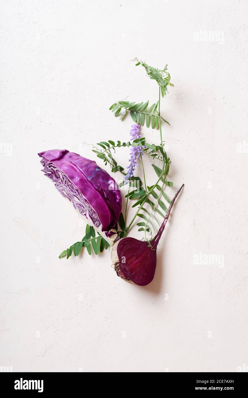 Verdure fresche viste dall'alto. Foto Stock