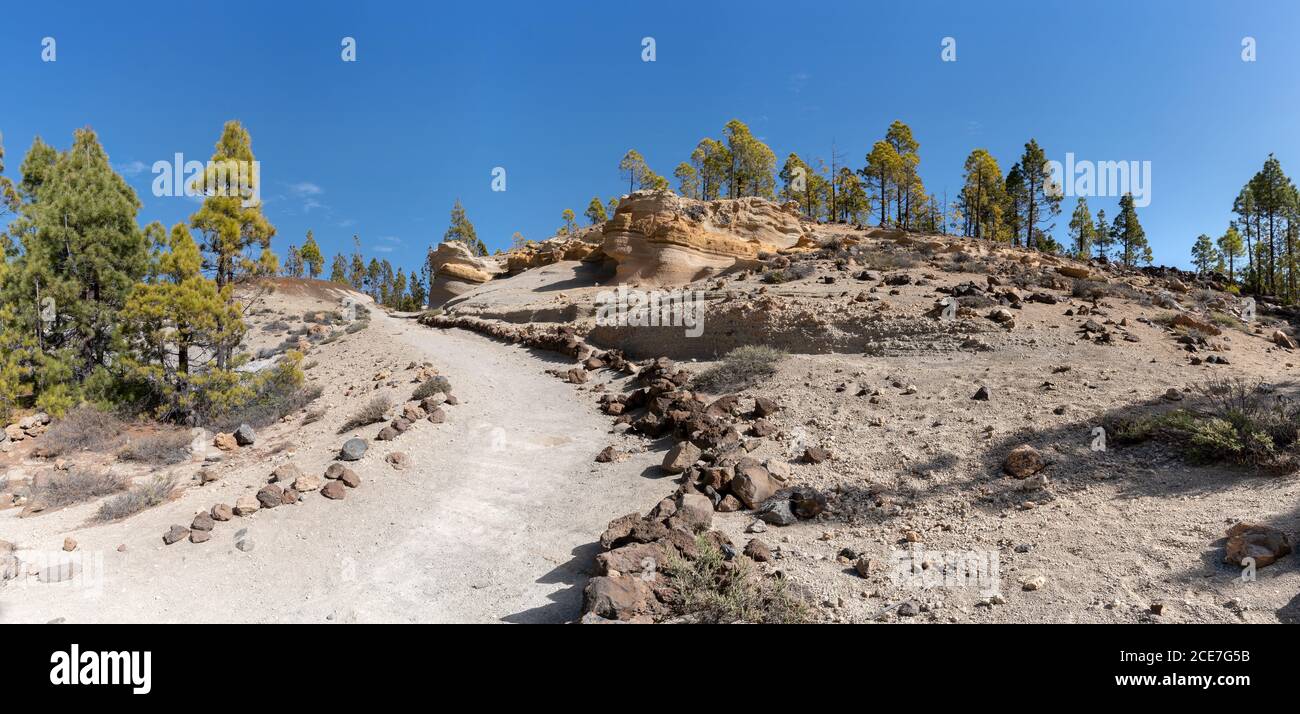 Tenerife, Isole Canarie - Sentiero escursionistico per il Lunar Paisaje Foto Stock