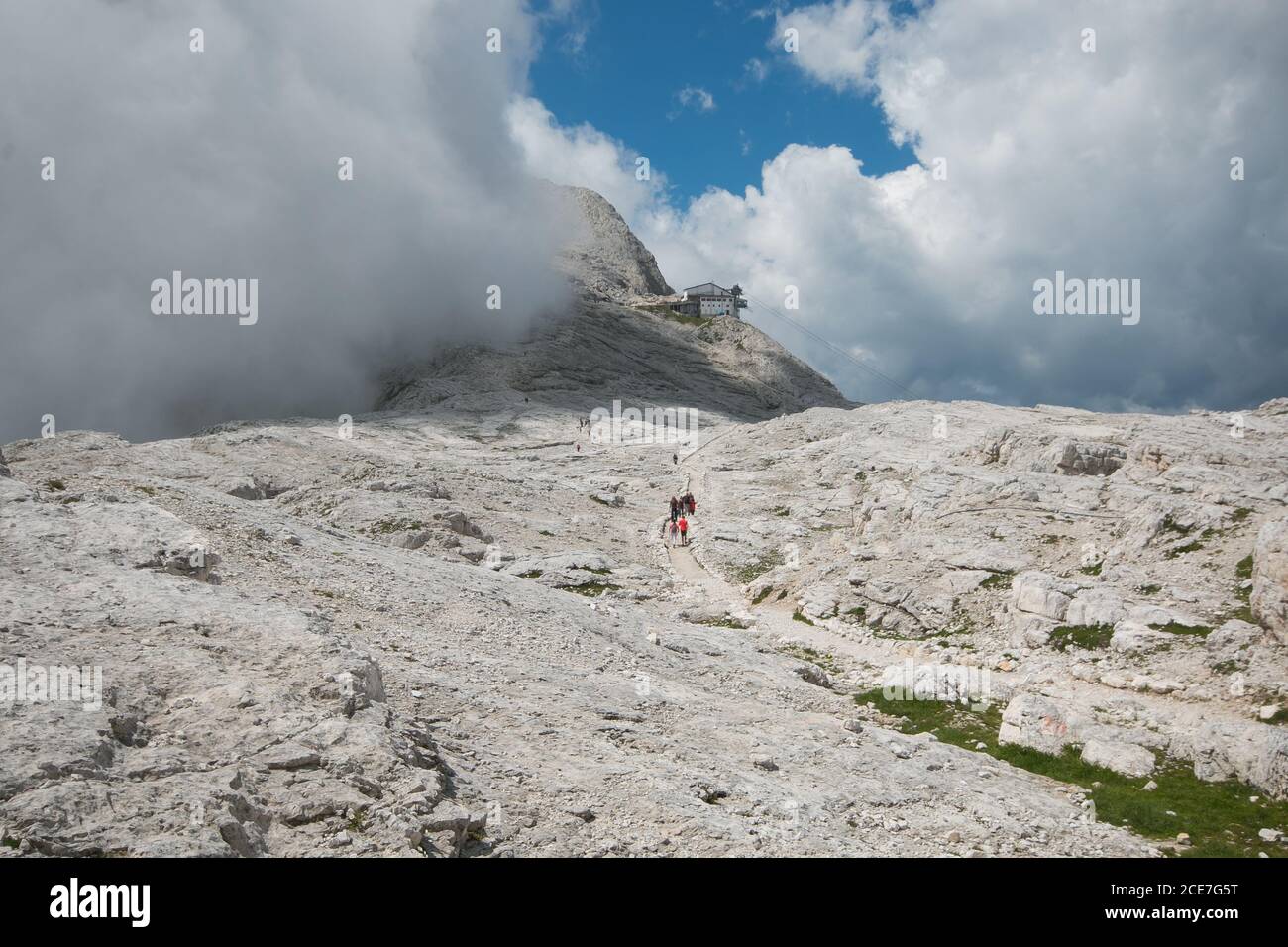 Escursioni sulla cima Rosetta, Parco Naturale Paneveggio-pale di San Martino, Dolomiti, Trentino-Alto Adige, Italia settentrionale Foto Stock
