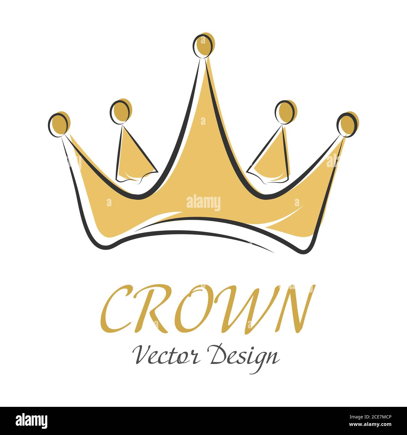 Сrown. Semplice illustrazione vettoriale per logo, adesivi, logo o design creativo isolato su sfondo bianco Illustrazione Vettoriale