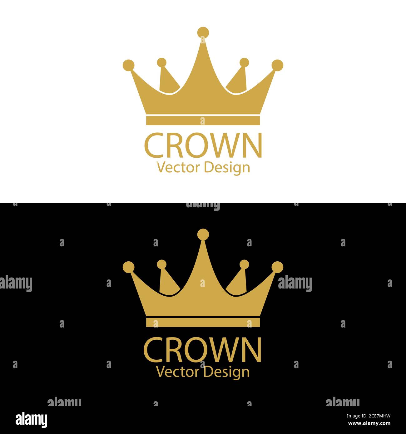 Сrown. Semplice illustrazione vettoriale per logo, adesivi, logo o design creativo isolato su sfondo bianco Illustrazione Vettoriale