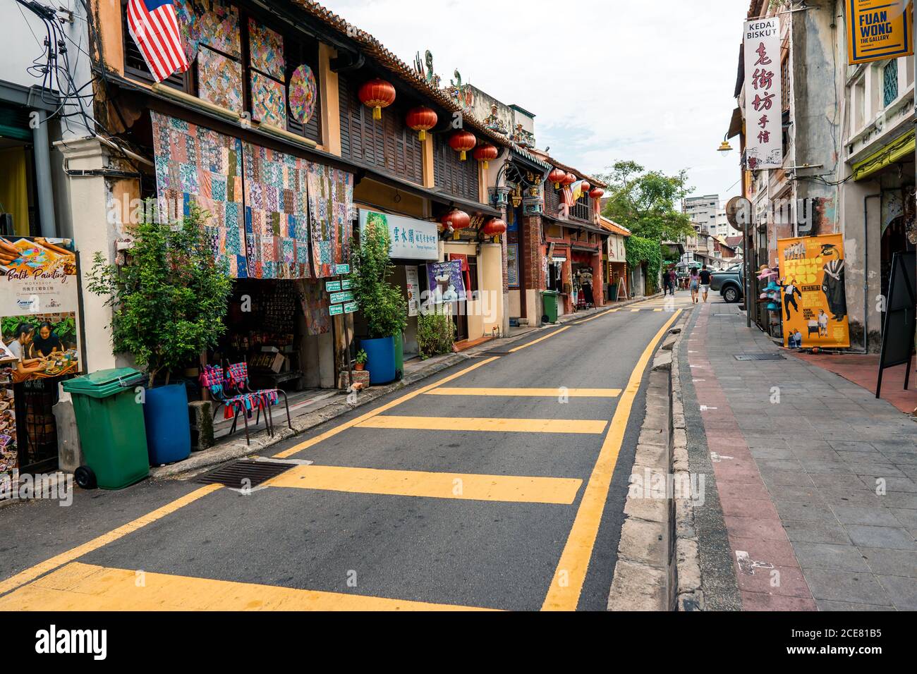 Armenian Street, una strada storica con molti turisti a Georgetown, Penang, Malesia Foto Stock