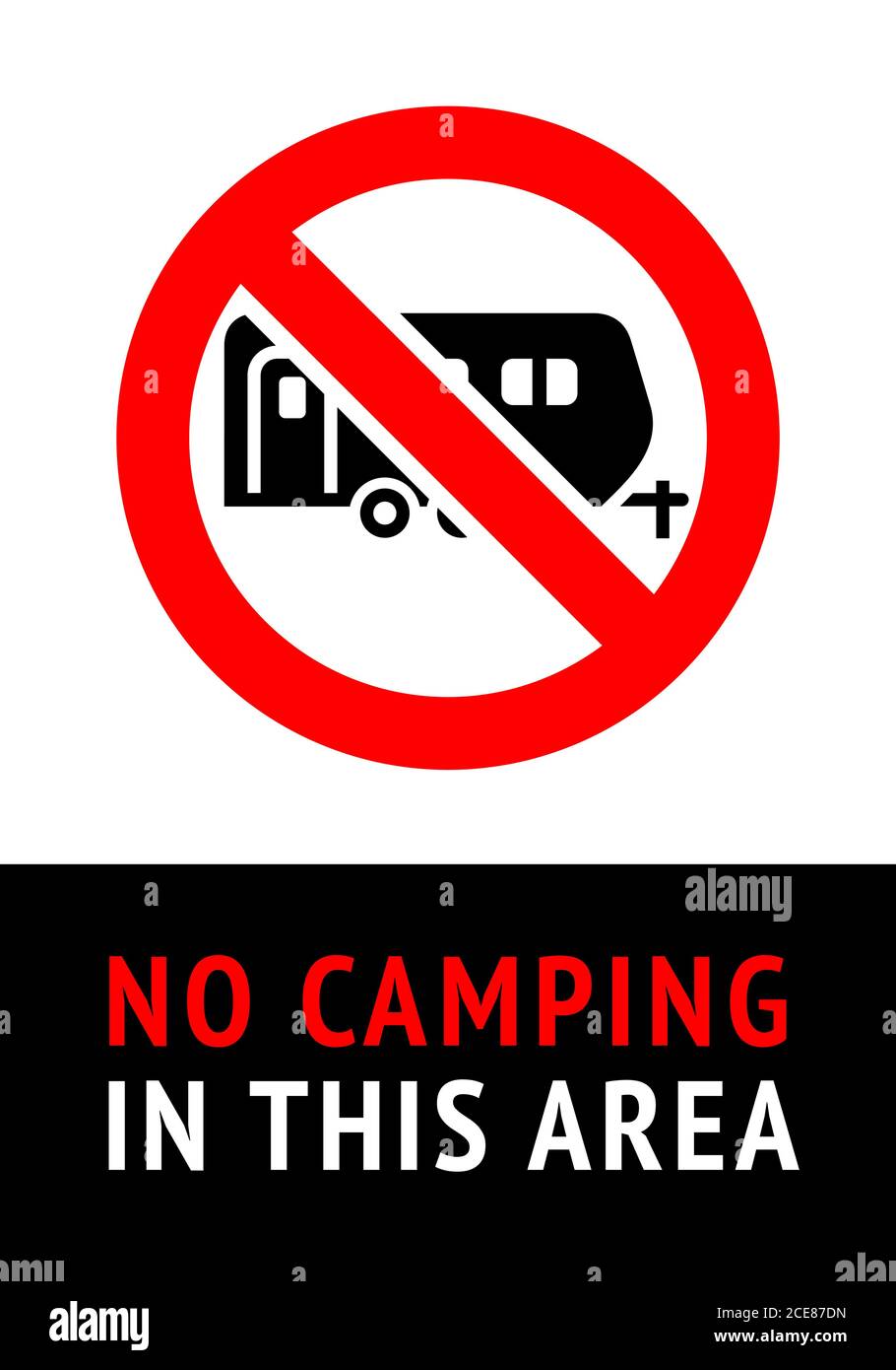 No Camping, poster alla moda, pronto per la stampa Illustrazione Vettoriale