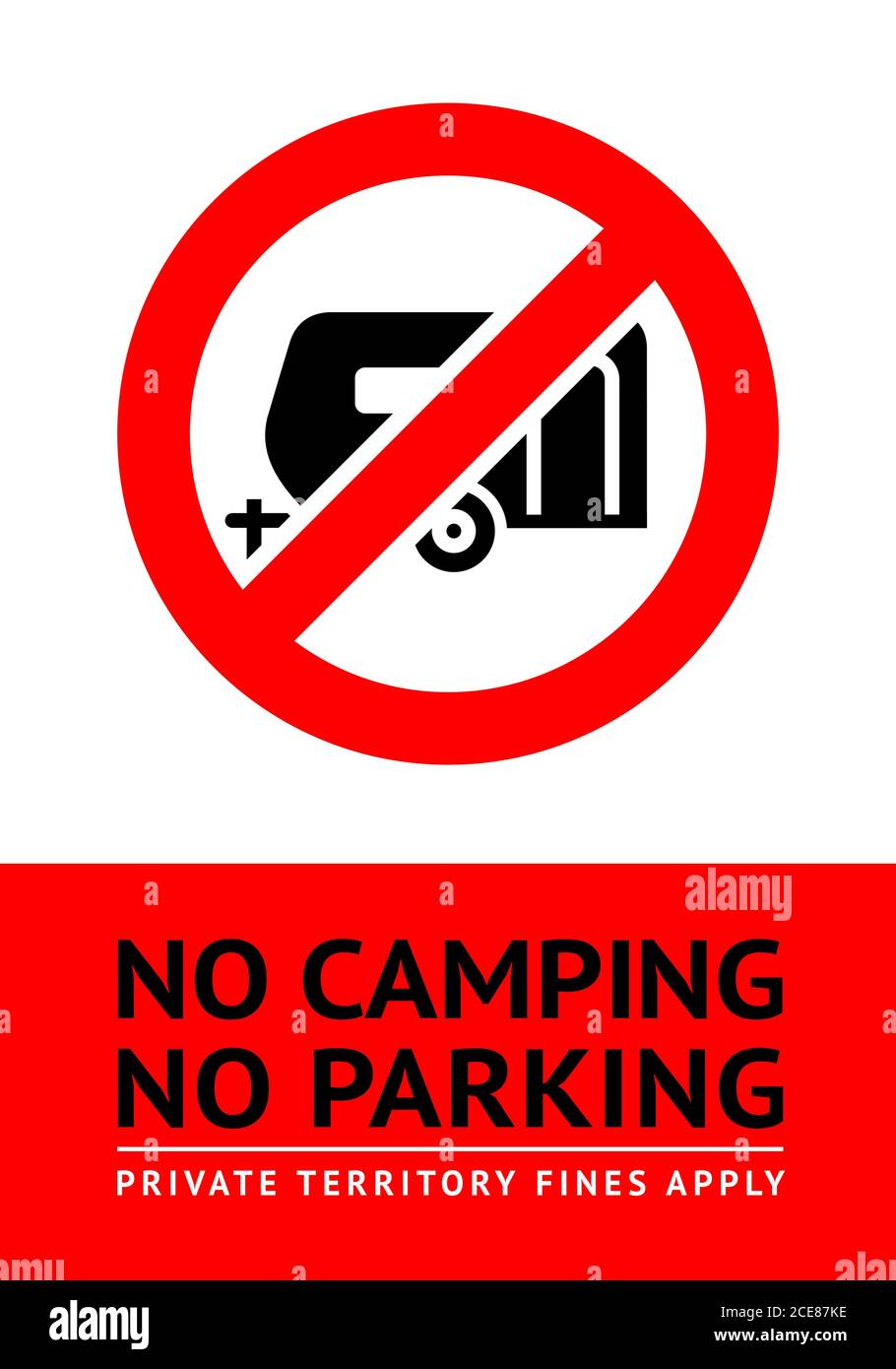 No Camping, poster alla moda, pronto per la stampa Illustrazione Vettoriale
