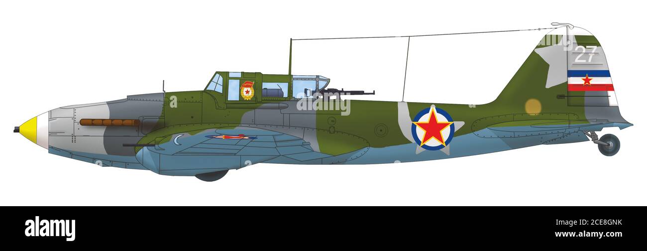 Ilyushin il-2 Shturmovik (bianco 27) dell'Aeronautica militare Jugoslava, nel dopoguerra Foto Stock