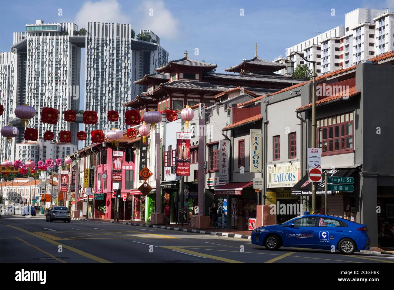 Singapore, Tempio Reliquico del dente del Buddha a Chinatown Foto Stock