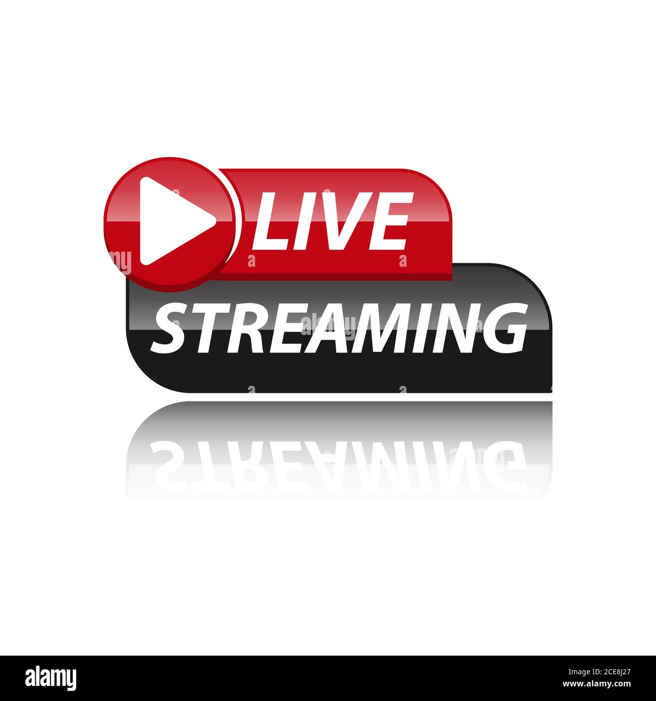 Logo Live stream - elemento di design vettoriale con pulsante Play. Illustrazione di stock vettoriale Illustrazione Vettoriale