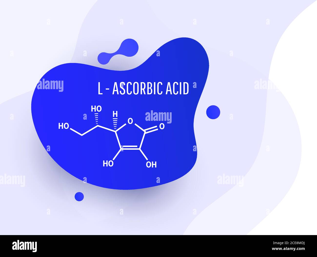 Formula della struttura chimica della vitamina C. L acido ascorbico. Illustrazione vettoriale isolata su sfondo bianco Illustrazione Vettoriale