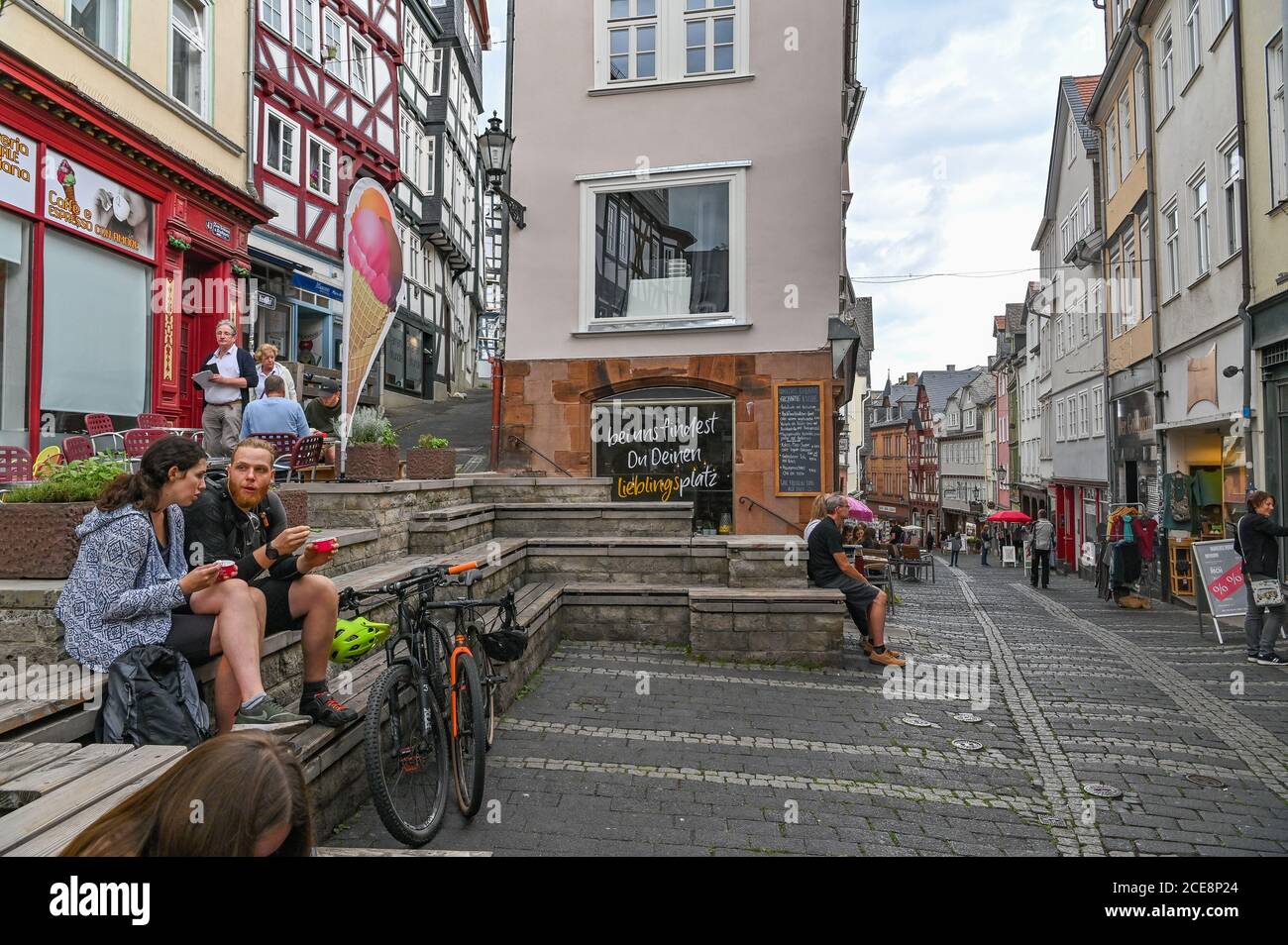 Marburg città alta, Assia, Germania Foto Stock