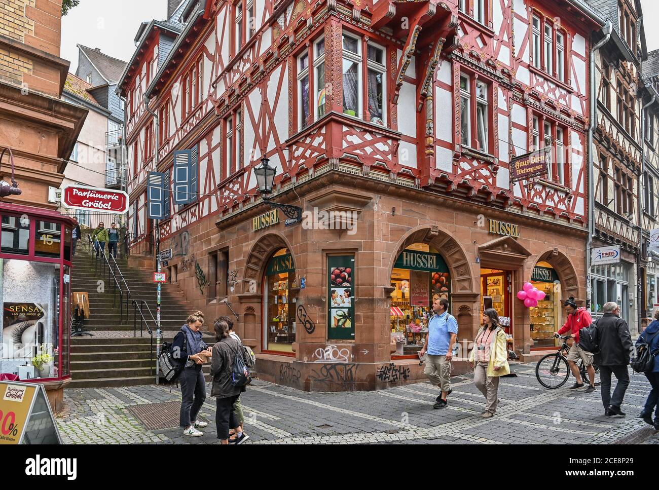 Marburg città alta, Assia, Germania Foto Stock