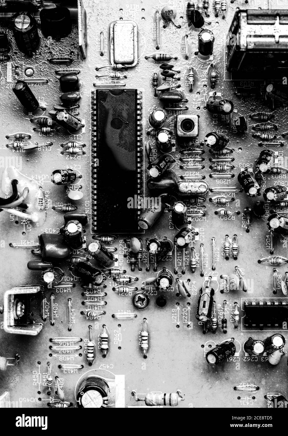 Vecchio PCB tv Foto Stock