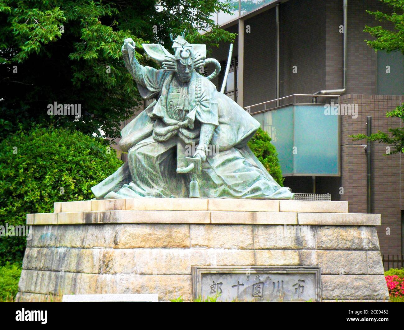 Primo piano della statua di Samurai in Giappone Foto Stock