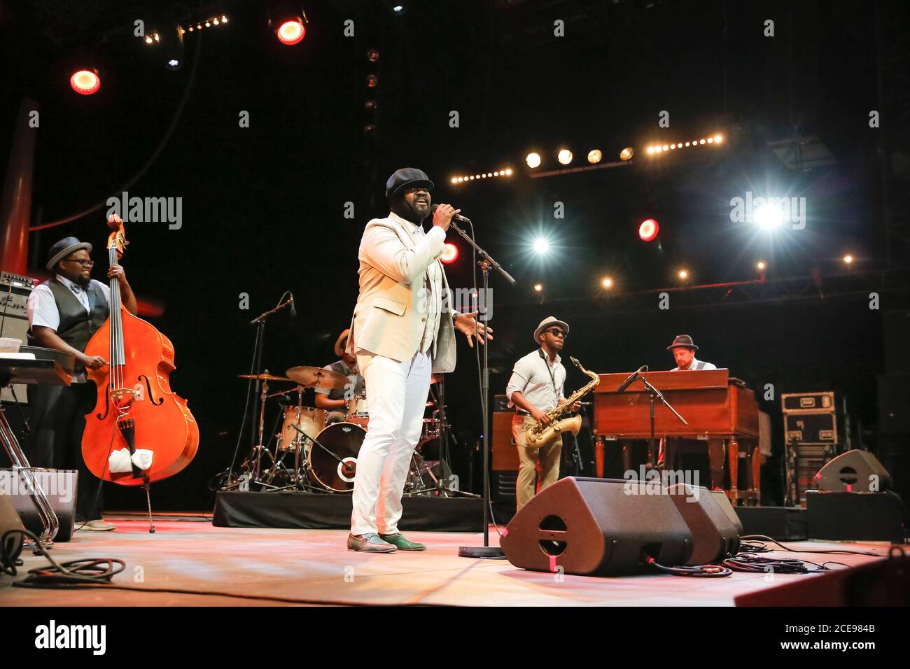 'Jazz a Juan' Jazz Festival a Juan-les-Pins (Francia sud-orientale), il 19 luglio 2017: Gregory Porter in concerto Foto Stock